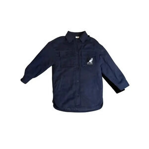 Kangol‎ X H&M Mens Shaket Oversize Shirt Jacket Size XS Charcoal Dark Gray NWOT